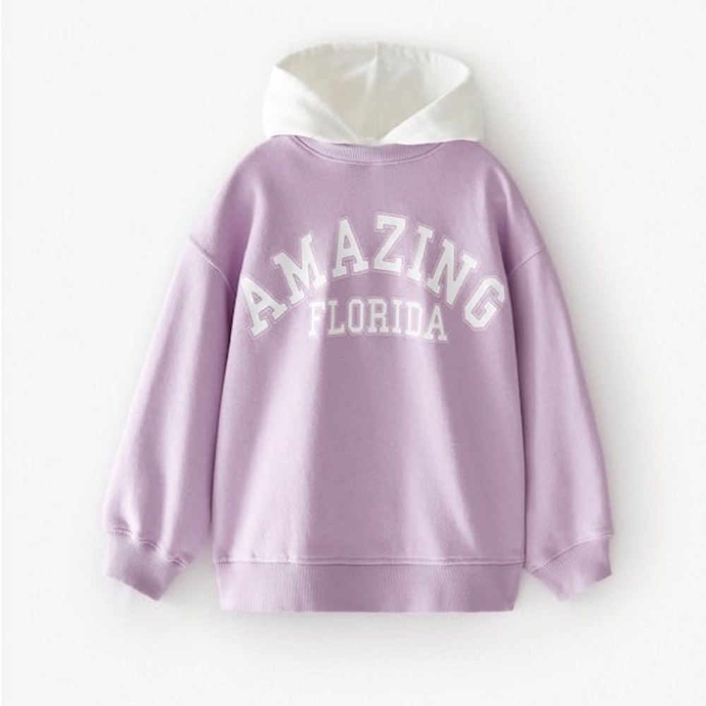Zara girls CONTRASTING TEXT SWEATSHIRT